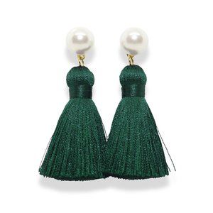 Pearl Tassel Earrings Jade